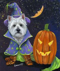 Westie Good Witch Halloween Flag