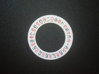 One Pc White Roulette Date Disc Wheel Overlay With Flat 3 And Open 6 & 9  In Black And Red For ETA 2836 Or DG 2813 Or MIYOTA 8215 Automatic Movement Fit The Mens Rolex 3135 Steel DateJust Or SUBMARINER Or GMT-MASTER Or YACHT-MASTER Watch