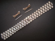 20mm Signed Stainless Steel President Watch Band Bracelet Strap With Full CZ Rhinestones And Curved End Pieces For Vintage 36mm ROLEX DATEJUST Watch