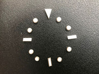 One Set Of Vintage Style Of A Little Smaller Silver Luminous Hour Markers With Green Light For Mens Rahter Older Model Of Submariner Or Yacht-Master Or GMT Watch Dial