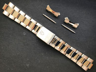 Signed 19mm Tapered To 16mm Solid stainless Steel Polished Center Oyster Quality Watch Bracelet Band Strap For Vintage 34mm Tudor Prince Date Watch Case
