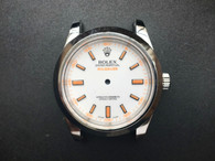 New Style Of Steel Rolex Milgauss 40mm Watch Set  With Smooth Bezel And White Dial Fit ETA 2824 Movement