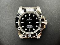 Steel Black Rolex 114060 Submariner Watch Set In Higher Quality With Black Ceramic Bezel And Super blue-green Luminova Without Date Fit 2836/2824 Movement