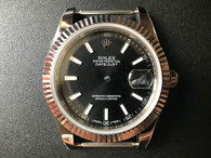 New Style Of Steel Rolex 41mm DateJust Watch Set With Fluted Bezel And Black Dial Has Luminous Sticks Fit ETA 2824 Movement
