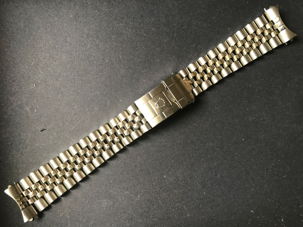 Signed 20mm Stainless Steel Jubilee Style Watch Band Bracelet Strap With Flip Lock Clasp For 40mm Rolex Old Gmt I Watch Raffles Dials