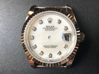 Steel Rolex 116234 DateJust 36mm Watch Set  With Fluted Bezel And Mother Of Pearl White Dial Has Silver CZ Rhinestones Fit ETA 2824 Movement