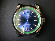 New Style Of Steel Rolex Milgauss 40mm Watch Set  With Smooth Bezel And Blue Dial And Green Crystal Gasket Fit ETA 2824 Movement