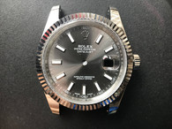 New Style Of Steel Rolex 41mm DateJust Watch Set With Fluted Bezel And Rhodium Dial Has Luminous Sticks Fit ETA 2824 Movement