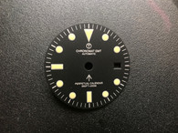 29mm Vintage Style of Black CHRONOTAC SEAMATIC GMT Dial Marked Broad Arrow Symbol With Yellow Lume For Mens Steel British Army Military  Watch Fit Chinese ShangHai 4 Hands Automatic Movement