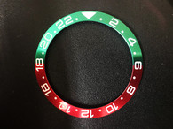 Bigger Green-Red Aluminum Bezel Insert With White Numbers For New Style Of ROLEX 116610 SUBMARINER Or GMT II Watch