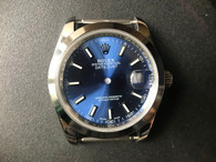 Steel Rolex 116234 DateJust 36mm Watch Set With Smooth Bezel And Blue Dial Has Small Arabic Numerals Fit ETA 2824 Movement