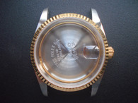 ROLEX Signed Vintage Style of 36mm Stainless Steel 2-Tone DATEJUST Watch Case With Fluted Bezel And 20mm Lugs Have Drilled Through Holes Fit ETA 2824 Or NH35 Movement And Dial In 28.0~29.0mm