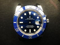 Steel Blue Rolex 116610 Submariner Watch Set In Higher Quality With Blue Ceramic Bezel And Super Blue-Green Luminova Fit ETA 2824 Movement With Date Wheel Overlay