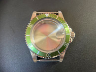 ROLEX Signed 1680 Vintage Style of 40mm Stainless Steel Submariner Watch Case With Acrylic Bubble Crystal Green Friction Bezel And 20mm Lugs Have Drilled Through Holes Fit ETA 2824 Or NH35/34 Movement And Dial In 28.0~29.0mm