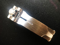 Rolex Signed Stainless Steel White Golden Hidden Clasp In The Width Of 10mm Fit 13mm President Band Bracelet For Old Style Of Ladies ROLEX DateJust Watch