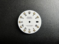 28mm White Dial Marked Rolex Symbol With Silver CZ Rhinestones And Black Roman Numerals And Date Window Fit ETA 2836 Or DG 2813 Or MIYOTA 8215 Automatic Movement With DWO For Mens steel DATEJUST Watch