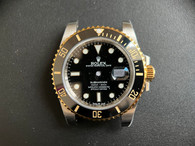 2-tone Black Rolex 116613 Submariner Watch Set In Higher Quality With Black Ceramic Bezel And Super Blue-Green Luminova Fit ETA 2824 Movement With Date Wheel Overlay