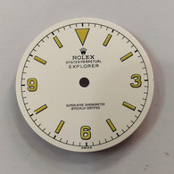 Vintage Style Of 1016 Albino White Explorer Dial Marked Rolex Symbol With Super Yellow Luminous  Fit ETA 2824 Or 2836 Or DG 2813 Or MIYOTA 8215 In 28.5mm