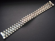 20mm Signed Stainless Steel President Watch Band Bracelet Strap With CZ Rhinesotnes On The Center Links And Flat End Pieces For Vintage 36mm ROLEX Steel DAY-DATE Watch