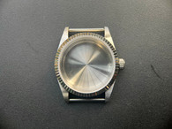 ROLEX Signed Vintage Air-King Style of 34mm Stainless Steel Watch Case Has No Cyclop With Fluted Bezel And 19mm Lugs Size Fit ETA 2824 Movement And Dial In 27.0mm