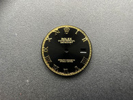 28mm Glossy Black Dial Marked Rolex Symbol With Golden Roman Numerals For Mens 2-tone DATEJUST Watch Fit ETA 2836 Or DG 2813 Or MIYOTA 8215 Automatic Movement With DWO