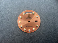 29mm Sunburst Salmon Rose Golden Dial Marked Rolex Symbol With Golden CZ Rhinestonels For Mens 36mm 2-tone Or Golden DAY-DATE Watch Fit ETA 2836 Or DG 2813 Automatic Movement