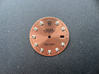 16200 28mm Rose Golden Salmon Sunburst Dial Marked Rolex Symbol With Silver CZ Rhinestones For Mens Steel DATEJUST Watch Fit ETA 2836 Or 2824 Automatic Movement With DWO