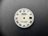 28mm Mother Of Pearl White Dial Marked Rolex Symbol With Silver Roman Numerals For Mens Steel DATEJUST Watch Fit ETA 2836 Or DG 2813 Or MIYOTA 8215 Automatic Movement With DWO