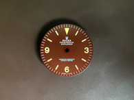 Vintage Style Of 1016 Tropical Darker Brown Explorer Dial Marked White Rolex Symbol And Text With Super Yellow Luminous  Fit ETA 2824 Or 2836 Or NH35/38 Or DG 2813 Or MIYOTA 8215 In 28.5mm