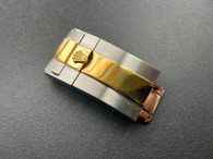 16mm Rolex Signed Gold Alloy Plated 2-tone Flip-lock Hidden Clasp For New Style Of Mens 20mm 2-tone Oyster Watch Band Bracelet