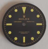 29mm 6204 Matt Black Gilt Submariner Watch Dial With Yellow Lume Marked Golden Rolex Symbol for ETA 2836/2824 Or NH35/38 Or MIYOTA 8215 Or DG 2813 Movement