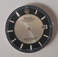 116234 28.0mm Silver And Black Sunburst Tuxedo Dial Marked Rolex Symbol With Silver Luminous Sticks And Higher Quality For Mens Steel DATEJUST Watch Fit ETA 2836 Or DG 2813 Or MIYOTA 8215 Automatic Movement With DWO