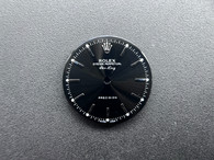 28.5mm Sunburst Black Dial Marked Rolex Symbol With Silver Sticks For Mens 36mm OYSTER PERPETUAL Air-King Watch Fit ETA 2824, 2836 Or NH35/38 Or DG 2813 Or MIYOTA 8215 Automatic Movement