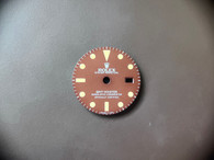 27.3mm 1675 Vintage Style Of Brown Tropical GMT Master Dial With Super Yellow Luminova Marked White Text and Rolex Symbol Fit ETA 2836 Or DG3804B movement With Date Wheel Overlay For 4 Hands
