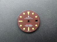 29mm 1680 Tropical Deep Brown Submariner Dial In Matt Marked Rolex Symbol  With Red "SUBMARINER" And Super Yellow Luminova For ETA 2836 Or 2824 Or DG 2813 Or MIYOTA 8215 movement