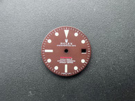 29mm 1680 Tropical Deep Brown Submariner Dial In Matt Marked Rolex Symbol  With Red "SUBMARINER" And Super White Luminova For ETA 2836 Or 2824 Or DG 2813 Or MIYOTA 8215 movement