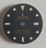 27.3mm 2-tone Glossy Black 16753 Vintage Style Of GMT Master Dial With Super White Luminova Marked Rolex Symbol Fit ETA 2836 Or DG3804B movement With Date Wheel Overlay For 4 Hands