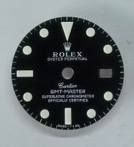 27.3mm 1675 Vintage Style Of Matt Black GMT Master Dial With Super White Luminova Marked Rolex And Cartier Symbol Fit ETA 2836 Or DG3804B movement With Date Wheel Overlay For 4 Hands