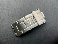 Rolex Signed Stainless Steel All Brushed Flip-Lock Clasp for Vintage Style Of Mens 20mm Submariner Oyster Watch Band Bracelet