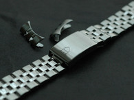 Signed 19mm Solid Stainess Steel Prince Style Quality Watch Band Bracelet Strap For 34mm Tudor Oyster Date Watch Case