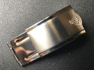Rolex Signed Stainless Steel Folding Flip Clasp Marked Bigger Crown Logo for Vintage Style Of Mens 20mm Rivet Or Jubilee Watch Band Bracelet