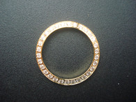 Gold Alloy Plated Yellow Golden Bezel With CZ Rhinestones For Ladies 26mm ROLEX DATEJUST Watch