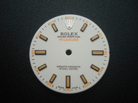 28mm White Dial Marked Rolex Symbol With Orange Luminous Sticks For Mens Milgauss Watch Fit ETA 2836 Or 2824 Or DG 2813 Or MIYOTA 8215 Automatic Movement