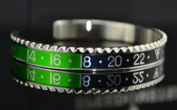 Silver Black-Green Titanium Steel Rolex Watch Bezel Wrist Bangle Bracelet Speedometer GMT Oyster