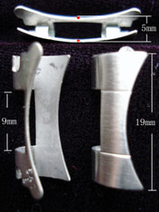 One Pair Of Stailess Steel All Brushed End Pieces Marked 455B For ROLEX 19MM OYSTER Watch Band Bracelet Fit 34mm Watch Case