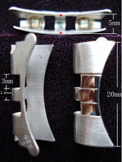 One Pair Of Steel Jubilee End Pieces Marked 455B For ROLEX 20MM DATEJUST Watch Band Bracelet Fit 36mm Watch Case