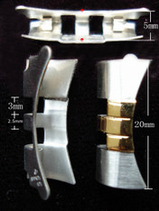 One Pair Of Gold Alloy plated 2-tone Jubilee End Pieces For ROLEX 20MM DATEJUST Watch Band Bracelet Fit 36mm Watch Case