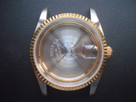ROLEX Signed Vintage Style of 36mm Stainless Steel 2-Tone DATEJUST Watch Case With Fluted Bezel And 20mm Lugs Size Fit ETA 2836 Movement With Date Wheel Overlay And Dial In 28.0mm