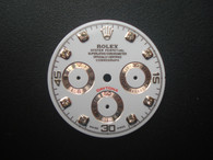 29mm White Dial Marked Rolex Symbol With Silver CZ Rhinestones For Mens DAYTONA Watch Fit Chinese 7750 Automatic Movement