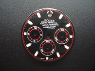 29mm Black Dial Marked Rolex Symbol With Red Circles And White Lumionus Sticks For Mens DAYTONA Watch Fit Chinese 7750 Automatic Movement